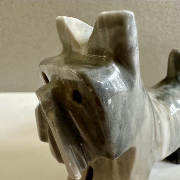 Vintage  alabaster Scottie dog figurine, Marble Scottie Dog - Picture 6 of 8